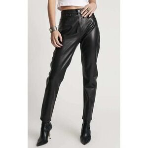 NEW One Teaspoon Legend 100% Leather Pants Black Womens XL